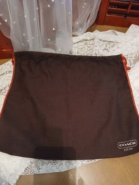 COACH Burgundy Drawstring Dust Bag